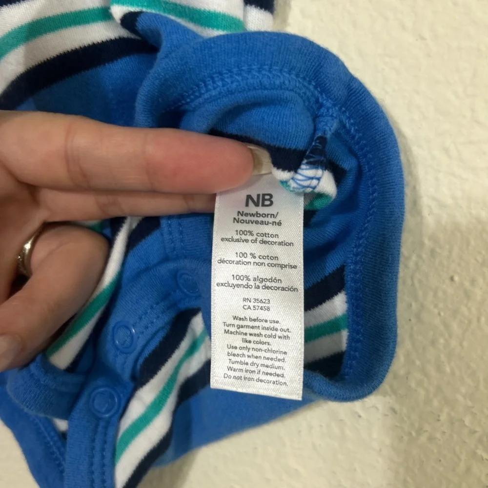 Carter's Blue and White Striped Bodysuit